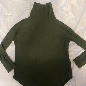 Olive Green Turtleneck Sweater for Women